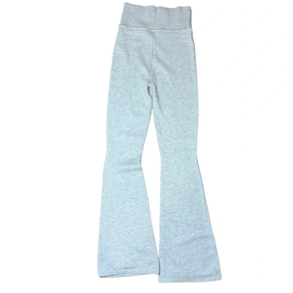 Hollister Women's Gray Gilly Hicks knit Foldover Waist Flare Pants- Size XXS - Picture 3 of 7